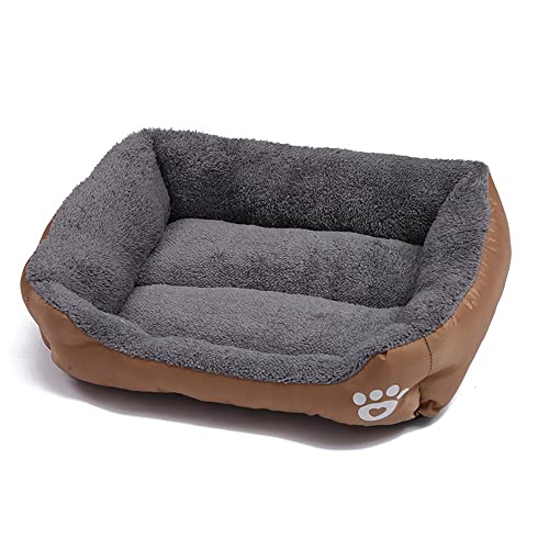 OUYUNKKA Hundebett Hundekissen (M, 54 x 42 cm) Viereckig Khaki Hundesofa für Mittelgroße und Kleine Hunde und Katzen, Flauschig Weich Katzenbett Katzenkissen Hundebett für Französische Bulldogge von OUYUNKKA