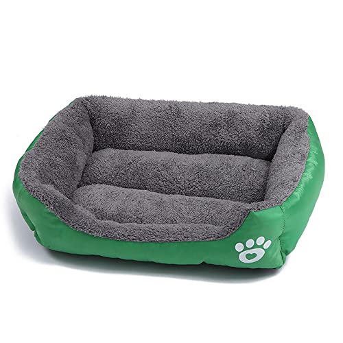 OUYUNKKA Hundebett Hundekissen (S, 43 x 32 cm) Viereckig Gras-Grün Hundesofa für Mittelgroße und Kleine Hunde und Katzen, Flauschig Weich Katzenbett Katzenkissen Hundebett für Französische Bulldogge von OUYUNKKA