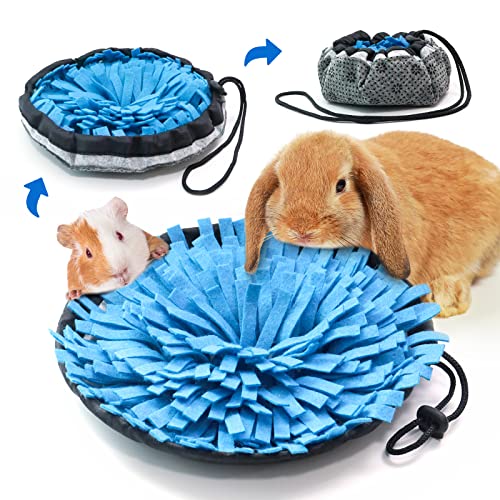 Kaninchen-Futtermatte, interaktives Futterspiel für Langeweile, kleines Haustier-Puzzle-Spielzeug, 24x24 cm, Polar-Fleece-Schnüffel-Pad, Bett, Nasenaufgabe, Frettchen, Chinchillas von OVERTANG