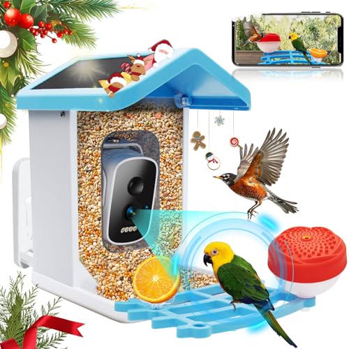 Smart Bird Feeder mit Kamera, 4K HD AI-Identifikation, Vogelbeobachtungskamera mit solarbetrieben, automatische Aufnahme von Vogelvideos und Bewegungserkennung, ideales Geschenk für Vogelliebhaber von OWANVION