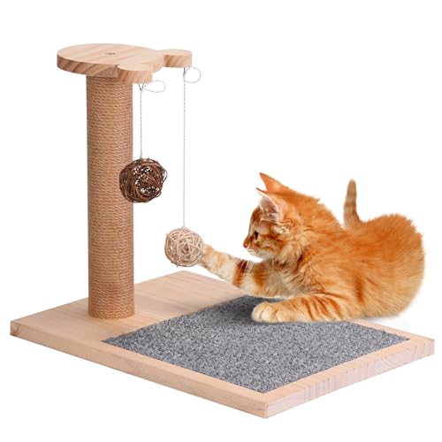 Katzenkratzbaum mit Kratzpads, natürliches Sisal-Kiefernholz, Kratzmöbel für Katzen, interaktives Spielzeug für Indoor-Katzen und Kätzchen von OWEMTECH