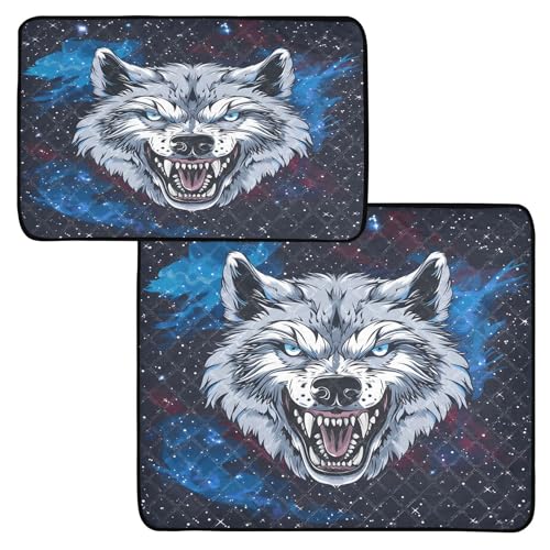 Waschbare Urinierpads für Hunde, Cartoon-Wolfsgesicht, Baring seine Zähne, wiederverwendbare Haustier-Pads von OWFKAY