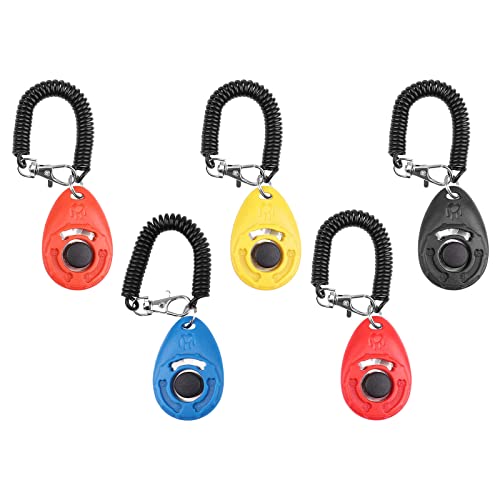 OYEFLY Hunde Clicker, Klicker mit Großem Knopf,5 Stück Hunde Klicker Set für Hundetraining Hundeerziehung Auch für Katzen Pferde (5 Farben) von OYEFLY