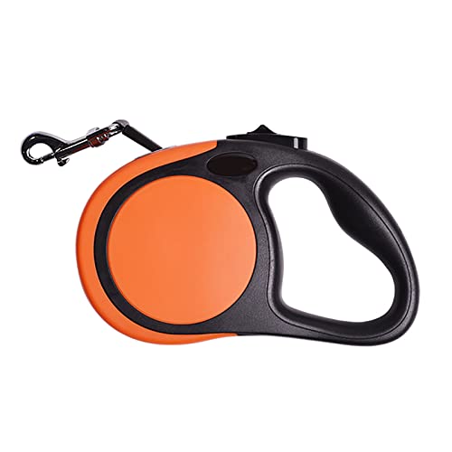 3 Meter einziehbare Hundeleine Ausziehbar für Hunde bis 15kg mit 1 Touch Lock und Release für stärkere Hundeleinen Einziehbar (Orange) von OYUEGE