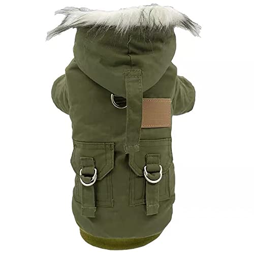 Dicker Hund Winter Kleidung Hund Hoodie Thermomantel Hundekleidung Hundekleidung Junge Hundejacke Welpen Outfit Kleine Mädchen Hundekleidung 【S Grün】 von OYUEGE