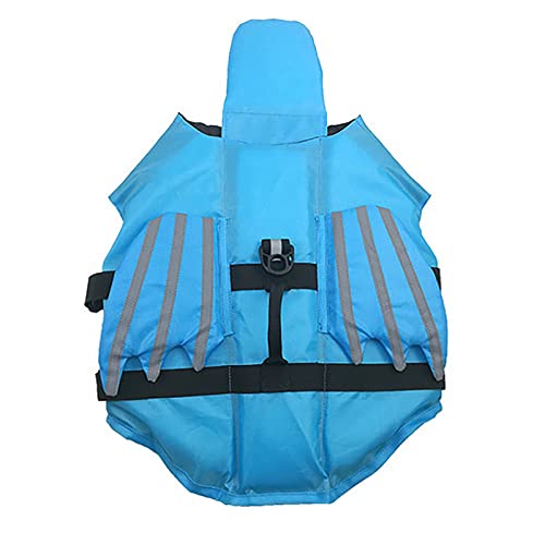 Dog Life Preserver, Hund Schwimmweste Hund Schwimmweste für Schwimmen Strand Bootfahren Hund Schwimmweste Hund Flotation Weste für Mittele/Kleine/Große Hunde, Flügel Blau 2XL von OYUEGE