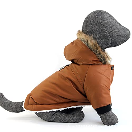 Frienperro Hunde-Kapuzenpullover aus Baumwolle, für kleine Hunde, Mädchen, Jungen, Chihuahua-Kleidung, Haustier, Katze, Winter, warm, Sweatshirt, Pullover 【L Braun】 von OYUEGE