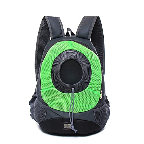 Haustier-Rucksack für Hunde, Reiserucksack, Haustier-Tragetasche für kleine Hunde, Katzen, Design "Head Out", für Fahrrad, Wandern, Grün, Größe L von OYUEGE