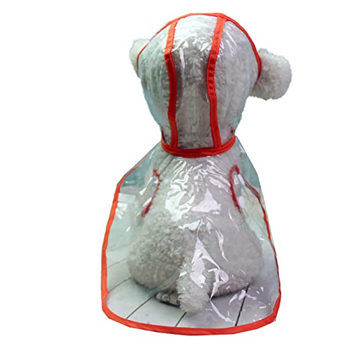 Hunde Regenmantel mit Kapuze Poncho Transparent Regenmantel für Kleine Hunde Wasserdicht Welpe Katzen Haustiere Wasserdicht Hundemäntel Rot L von OYUEGE