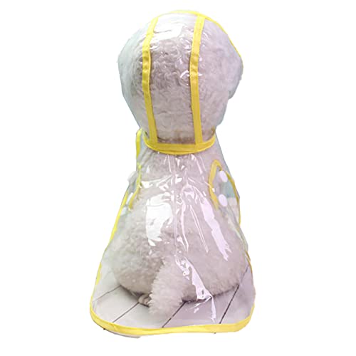 Hunde Regenmantel mit Kapuze Poncho Transparent Regenmantel für Kleine Hunde Wasserdicht Welpen Katzen Haustiere Wasserdicht Hundemäntel Gelb S von OYUEGE