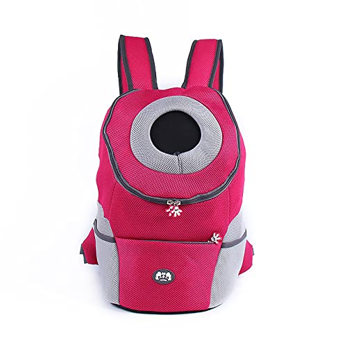 Hunde-Tragetasche, Vordere Haustier-Tragetasche mit Head-Out-Design und atmungsaktivem Netz, von Fluggesellschaften zugelassener Rucksackträger für kleine Hunde und Katzen für Reisen, Wandern, Camping, Outdoor (Rose Red) von OYUEGE