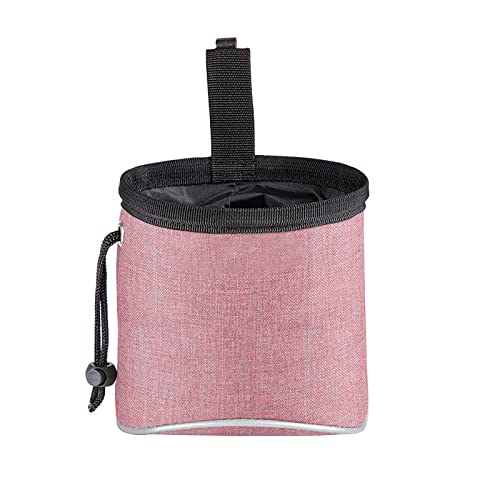 OYUEGE Leckerli-Tasche für Hunde, Welpen, Hundetrainingstasche mit verstellbarem Bund für Haustiere, Welpen, Reisen oder im Freien (Rosa) von OYUEGE