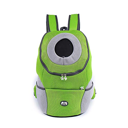 Rucksack für kleine Hunde und Katzen, für Hunde, Welpen, Vordertasche, Haustiertragetasche, belüftet, verstellbar, gepolsterte Haustier-Schultertasche mit Kopf-Out-Design, Tasche und sicherem Gürtel, von OYUEGE