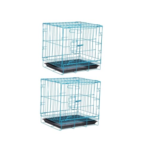 2 stücke Haustier Klappkäfig Hundekäfig Katzenkäfig für Katzen Reisekäfig Katze Reisekäfig Katze Reiseträger Kleine Katze Tragen Käfig Eisendraht Kisangel 35X34X26CM von OYWEHECE