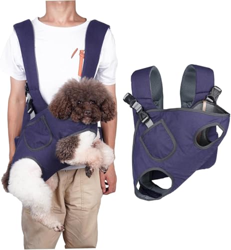 Hund Reisetasche, Haustier Rucksack Träger Einstellbare Katze Rucksack Atmungsaktive Hund Rucksack mit Tasche und Haken Wandern Radfahren für kleine und mittlere Haustiere,M von OYWEHECE