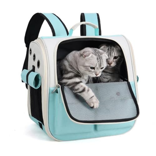 Katze-Träger-Rucksack, atmungsaktive Haustier-Träger mit Multi-Eingang, Front Pack für Kätzchen, Welpen, kleine Haustiere, Haustier-Tragetasche für Reisen, Wandern,D von OYWEHECE