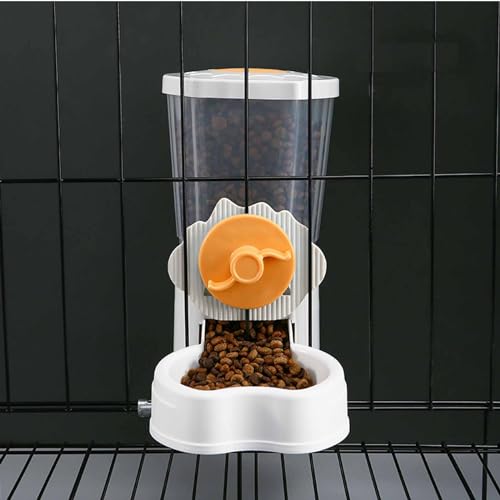 Automatische Futterstation für Haustiere, Schwerkraft-Kaninchen-Futterstation und Wasserspender, Futterstation für Welpen, Kätzchen, Chinchillas, Igel, Meerschweinchen, Frettchen (Orange-Futter) von OYYJIG