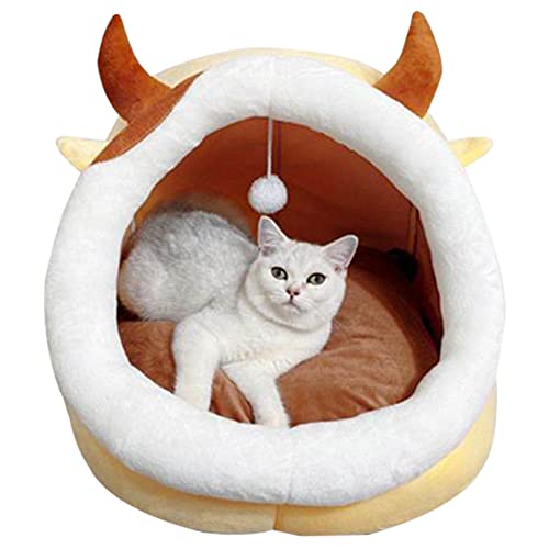 OYhmc Bequemes Haustier Bett Warm Cave Nest Kaninchen Form Winddicht bewegliches Haustier Katze Bett für Katzen und Welpen von OYhmc