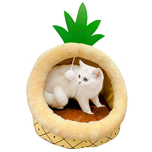 OYhmc Bequemes Haustier Bett Warm Cave Nest Kaninchen Form Winddicht bewegliches Haustier Katze Bett für Katzen und Welpen von OYhmc