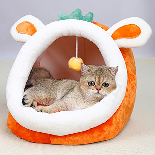 OYhmc Bequemes Haustier Bett Warm Cave Nest Kaninchen Form Winddicht bewegliches Haustier Katze Bett für Katzen und Welpen von OYhmc