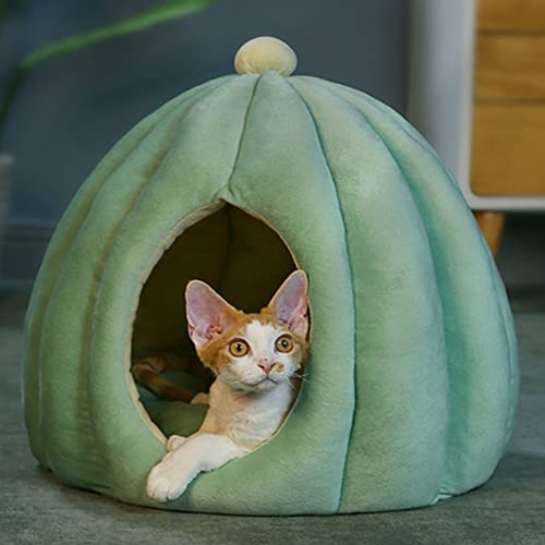 OYhmc Cat Cave, 2-in-1 multifunktionales Cat Cave Bett für Hauskatzen. Katzenzelt, abnehmbare, waschbare, gepolsterte Kissen, weiches, selbstheizendes Katzenbett von OYhmc