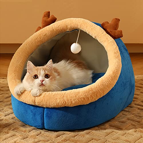 OYhmc Katzenbett, Haustierbett weiches Sofabett warmes Katzenzelt Katze Haus Katze Hund Höhle Haus mit abnehmbarem Kissen Schlafhaus Versteck Höhle für Indoor Outdoor Welpe Kätzchen von OYhmc