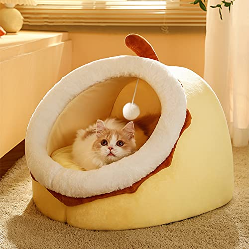 OYhmc Katzenbett, Haustierbett weiches Sofabett warmes Katzenzelt Katze Haus Katze Hund Höhle Haus mit abnehmbarem Kissen Schlafhaus Versteck Höhle für Indoor Outdoor Welpe Kätzchen von OYhmc