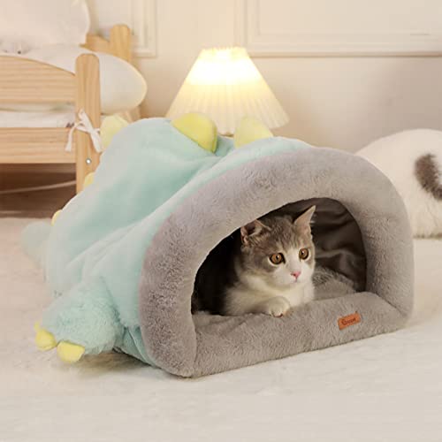 OYhmc Katzenbettloch-Soft-Cover-Katzenbett im Innenbereich, Samt selbstwärmendes Katzenversteckloch, Mattenbett für Kätzchen (waschbar) von OYhmc