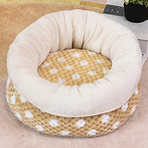 OYhmc Pet Craft Indoor Katze rundes Katzenbett, superweicher Plüsch, Memory-Schaum, maschinenwaschbar, beruhigendes Katzenbett von OYhmc