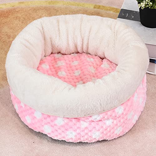 OYhmc Pet Craft Indoor Katze rundes Katzenbett, superweicher Plüsch, Memory-Schaum, maschinenwaschbar, beruhigendes Katzenbett von OYhmc