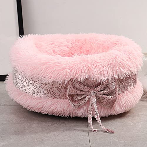 OYhmc Puppy Bed-Katzenbett-Beruhigend Plüsch Haustier Polster Sofa waschbar Anxiolytische Runde Donut Hugger Flauschige Wurf für Welpen und Kätzchen von OYhmc