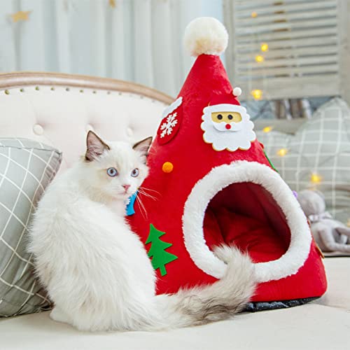 OYhmc Weihnachtsbaum Form Katzenbett Haustierbett für kleine und mittlere Hunde und Katzen Schlafsack Matte, Katzenhaus für Indoor-Katzen von OYhmc