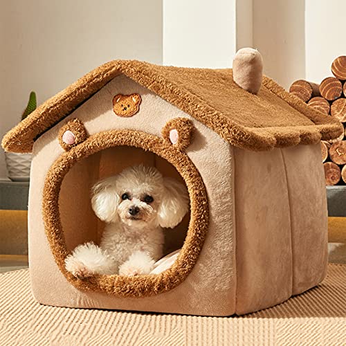 OYhmc Zwinger House Shape Winter warm Welpen Bett beweglich waschbar Hund Loch für Teddy Katzen, Haustier Produkte von OYhmc