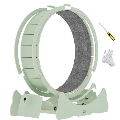 Katzenlaufrad Laufband for Katzen, Fitness, leiser Roller, hohe Faserplatte, Sportlaufrad, Klettergerüst for Katzen, Katzenläufer, Spielzeug Katzenlaufrad für den Lnnenbereich(White,M90*34.5*100CM) von OZWYCY