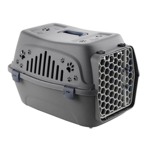 Katzentasche Pet Airline Box Tragbare Pet Airline Box Hund Katze Hand Check-in Box Mit Pedal Transport Box Kaninchen Käfig Katzentaschen(Black) von OZWYCY