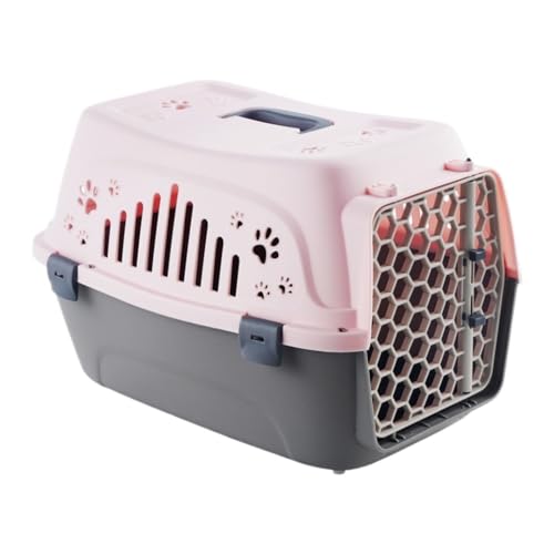 Katzentasche Pet Airline Box Tragbare Pet Airline Box Hund Katze Hand Check-in Box Mit Pedal Transport Box Kaninchen Käfig Katzentaschen(Pink) von OZWYCY