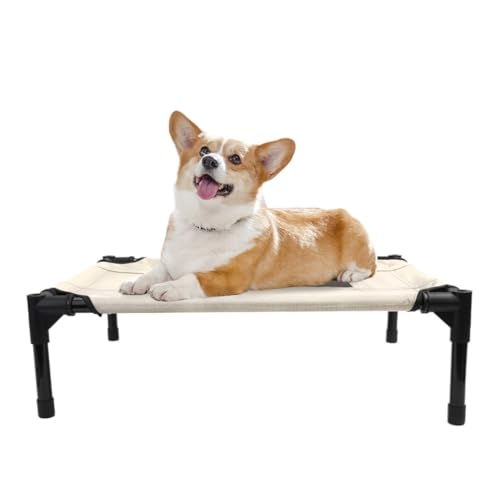 OZWYCY Haustierbett Abnehmbares und waschbares Haustier-Campingbett, Sommer-Hundebett, atmungsaktiv, bodenfrei, Hundehütte Katzennest(L:91 * 76 * 18CM) von OZWYCY