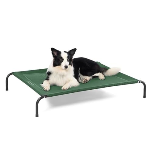 OZWYCY Haustierbett Erhöhtes schwarzes Haustier-Hundebett im Freien, wasserdichtes, faltbares, abnehmbares Drahtrahmen-Haustier-Hundebett Katzennest(Green,49 * 31.5 * 8in) von OZWYCY