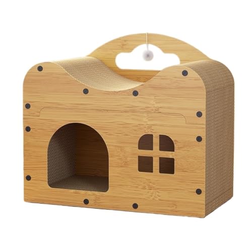 OZWYCY Katzenhaus Haustiernest aus Holz, Katzennest, Katzenkratzbrett, Katzennest, geräumiges Katzenhaus, übereinander montierbar, Katzenvilla Katzen Haus von OZWYCY