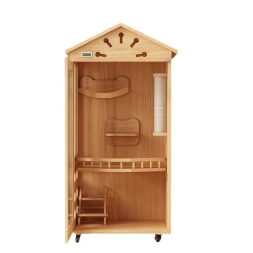 OZWYCY Katzenhaus Katzenvilla, Katzenschrank, Massivholz, Haushalt, Tierhandlung, Kleiner Mehrschichtiger Zuchtschrank, Katzenkäfig Katzen Haus(A,120 * 60 * 120cm) von OZWYCY