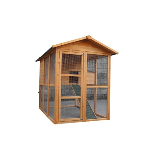 OZWYCY Katzenhaus Katzenvilla aus Holz, for den Außenbereich, doppelschichtiger Katzenkäfig aus Holz, Haustierkäfig, massiver Katzenkäfig aus Holz mit automatischer Tür Katzen Haus von OZWYCY