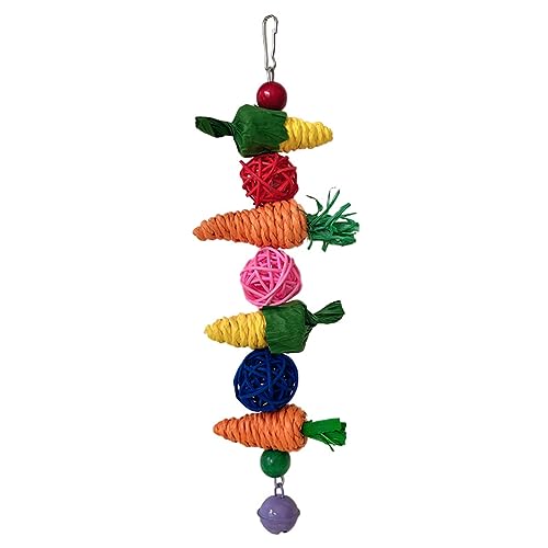 Oadnijuie Pet Bird Chew Toy Natural Carrot Corn Cluster für Nymphensittiche Conure Kakadus Zähne Schleifen Perfekt für Käfig Vogel Papageien Natürliches Schleifspielzeug von Oadnijuie