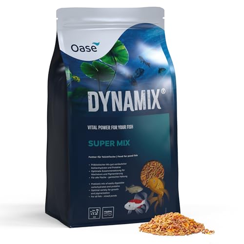 OASE Dynamix Super Mix 20 L - Fischfutter für natürlich schönes Wachstum, Teichfischfutter für ausgewogene Ernährung bei gemischten Teichbesatz von Oase