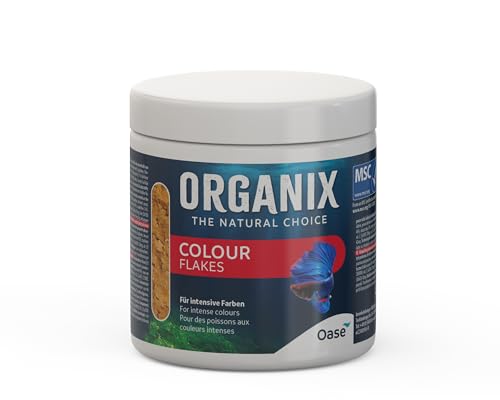 OASE ORGANIX Colour Flakes, 250 ml - Flockenfutter für Aquarienfische, Hauptfutter, tägliche Fütterung, Spezialfutter für farbenprächtige Fische von Oase