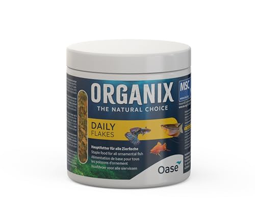 OASE ORGANIX Daily Flakes 500 ml - für die tägliche Fütterung im Gesellschaftsbecken, für farbenprächtige Aquarienfische, langsames Sinkverhalten von Oase