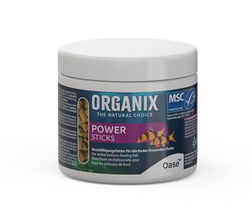 OASE ORGANIX Power Sticks 175 ml - Snack für am Boden lebende Aquarienbewohner (Welse, Garnelen, Schmerle) von Oase