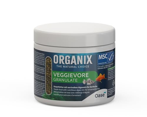 OASE ORGANIX Veggievore Granulate 175 ml - Fischfutter in Granulatform, für Aquarienfische, Hauptfutter für Zierfische, mit hohem Algenanteil von Oase