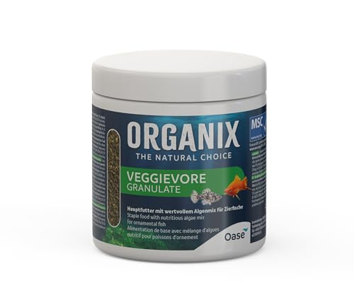 OASE ORGANIX Veggievore Granulate 250 ml - Fischfutter in Granulatform, für Aquarienfische, Hauptfutter für Zierfische, mit hohem Algenanteil von Oase