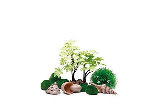 biOrb 55026 Decor Set 15L Sommer - Aquariendekoration mit realistischen künstlichen Wasserpflanzen, Wurzeln und Steinen für schönes Aquariendesign - für Süßwasser und Meerwasser von biOrb