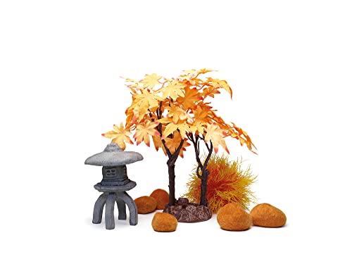 biOrb 55027 Decor Set 30L Herbst - Aquariendekoration mit realistischen künstlichen Wasserpflanzen, Wurzeln und Steinen für schönes Aquariendesign - für Süßwasser und Meerwasser von biOrb